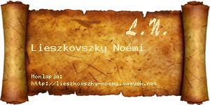 Lieszkovszky Noémi névjegykártya